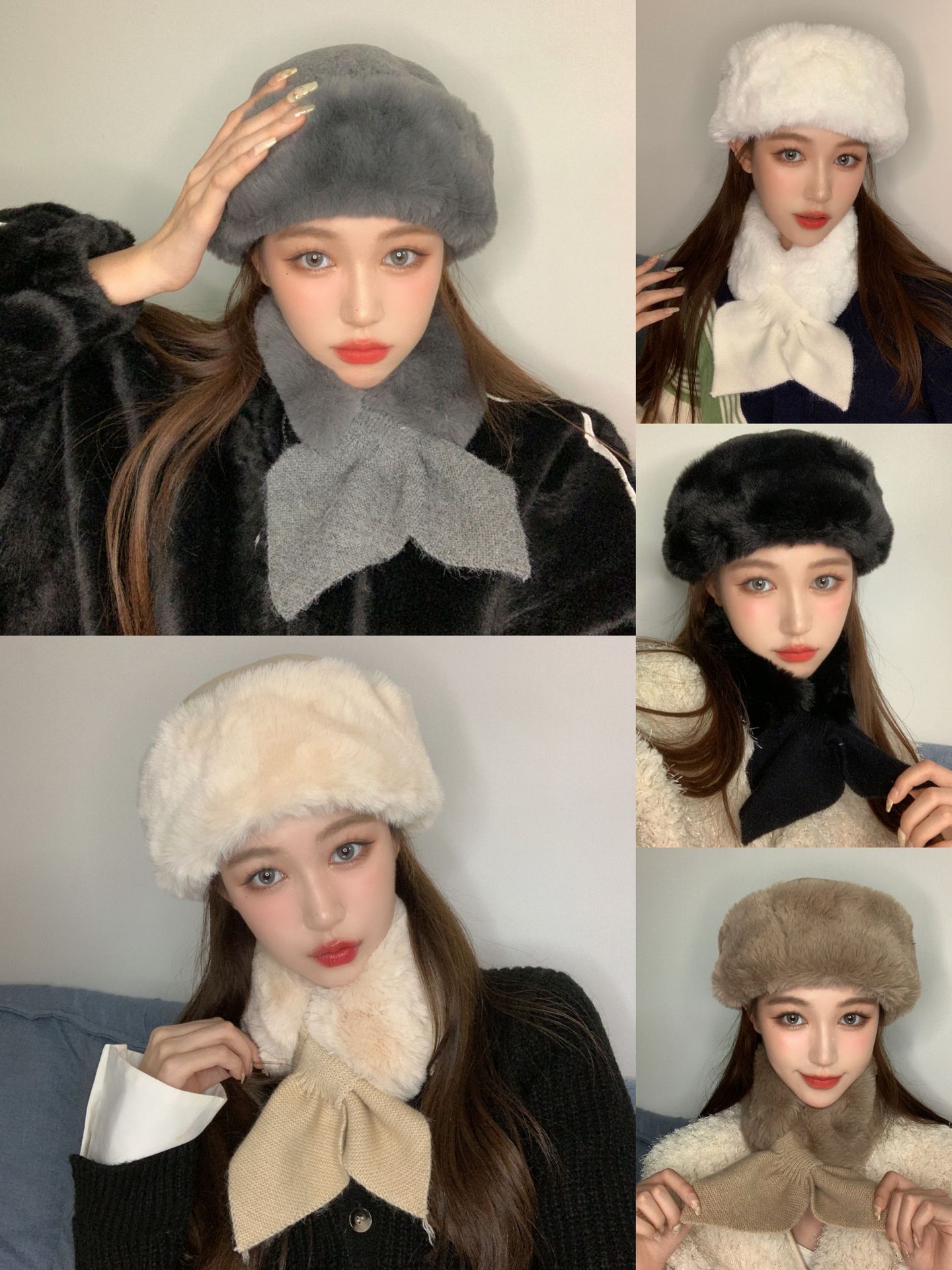 Winter bestsellers: Solid-color windproof and warm plush hats, outdoor warm sets, thickened and fleece women's basin hats details Picture