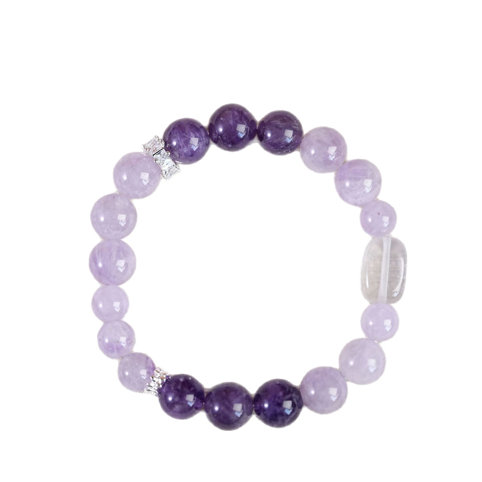 New natural lavender amethyst bracelet with a light luxury and high-end feel, women's beaded diy accessory Item Picture