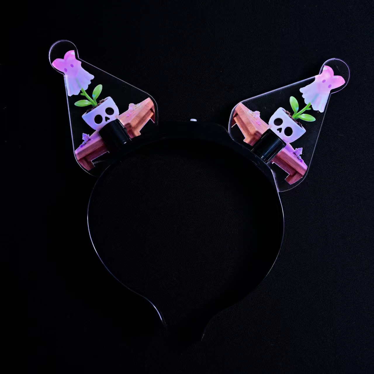 Carnival party Glowing disco ball headband 4LED lights Disco ball colorful headband party props