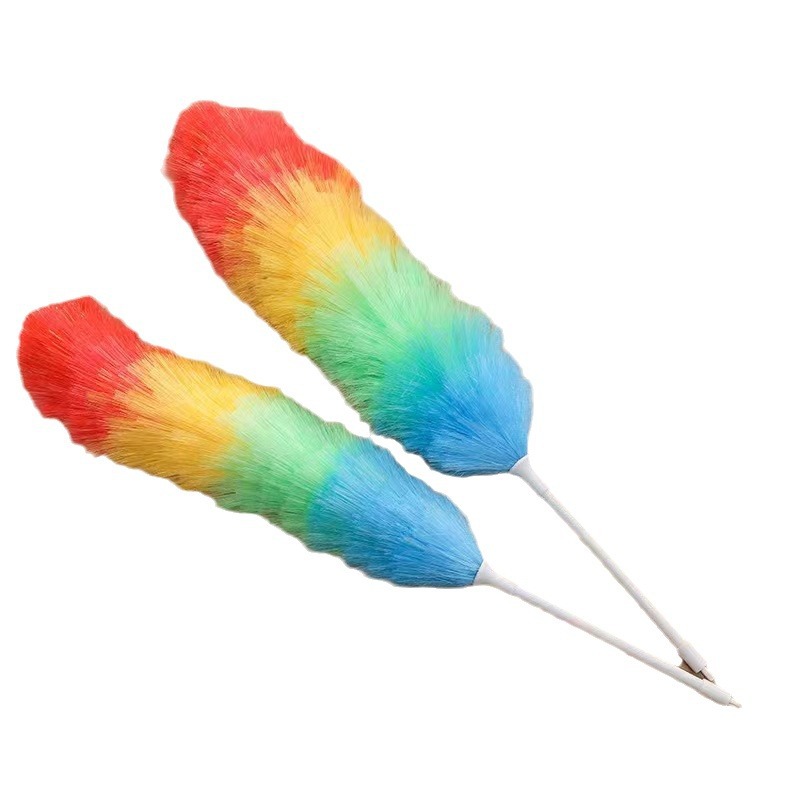 The manufacturer supplies plastic round head electroplated handle dust duster, feather duster, and soft feather remover, which are selling well across borders Item Picture