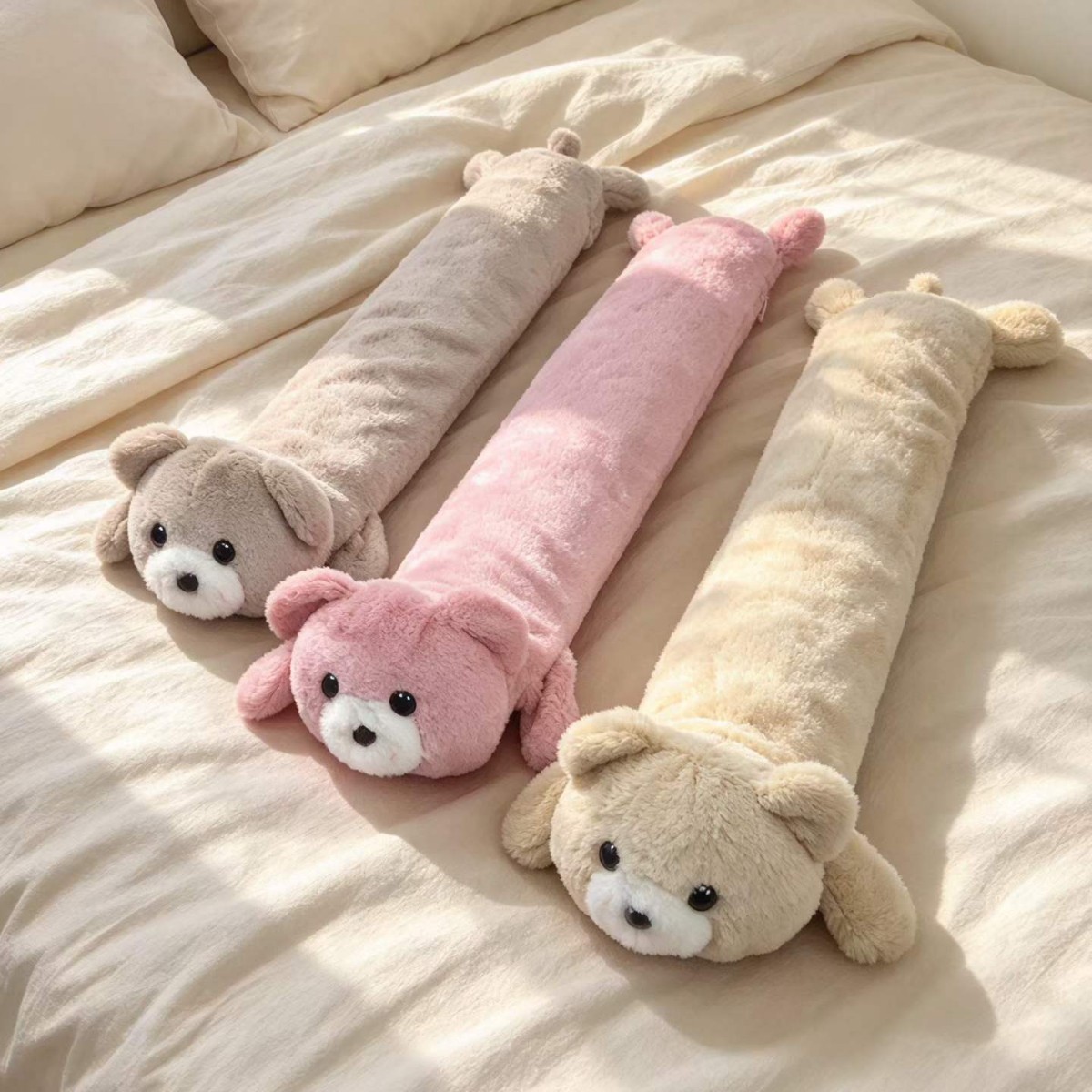 Long cartoon pillow hot water bag, a winter bed warming tool, thickened explosion-proof hot water bag, hot compress for belly and waist protection details Picture
