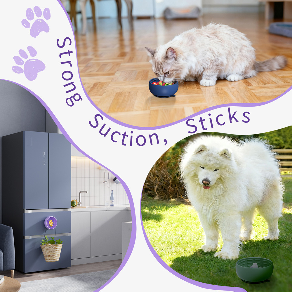 Dog feeding bowl, anti-slip and anti-knock, pet slow food bowl, cat licking bowl, rich food utensils, source factory Specification drawing