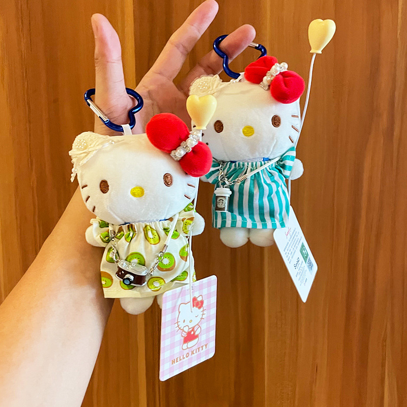 正版hellokitty小挂件毛绒公仔玩偶可爱卡通Kitty钥匙扣包包挂件细节图