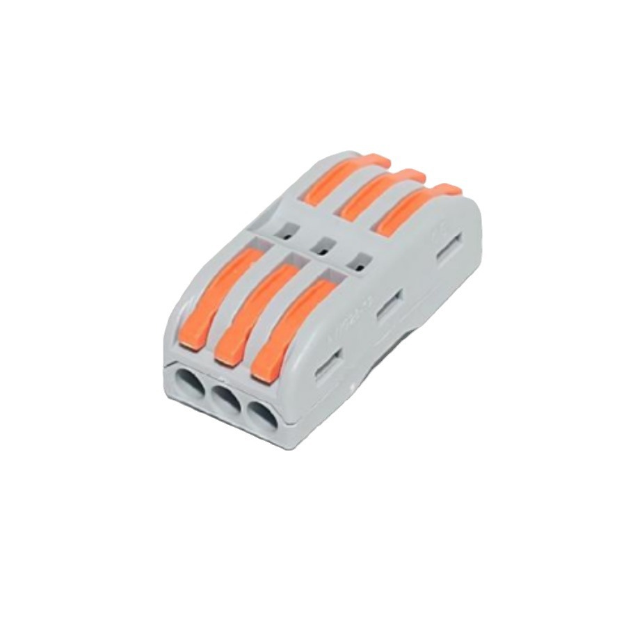 通用灯具连接器软硬线电线接头按压式对接快速分线器快速接线端子白底实物图