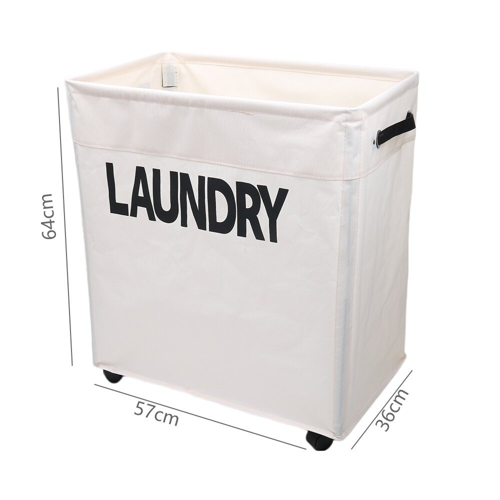大容量牛津布脏衣手提收纳桶简约折叠脏衣篮白底实物图