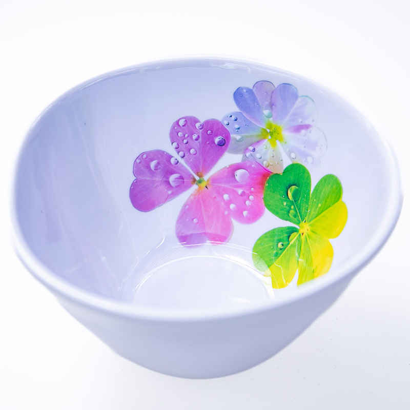 Export-oriented InS-style melamine bowls with printed Korean retro tableware, yogurt bowls, oat dessert bowls, melamine tableware OEM full figure