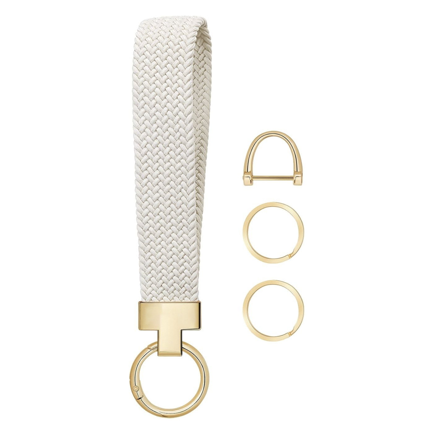 跨境亚马逊汽车弹力编织钥匙扣挂绳个性手腕带钥匙扣五金挂件送礼