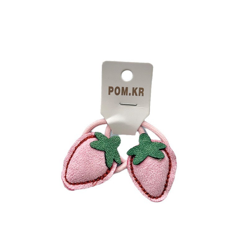 Nuevo estilo primavera korean fruit atadura baby head cord dulce de tela traje de cola de caballo anillo de pelo relleno de algodón elástico cuerda de pelo mujer Item Picture
