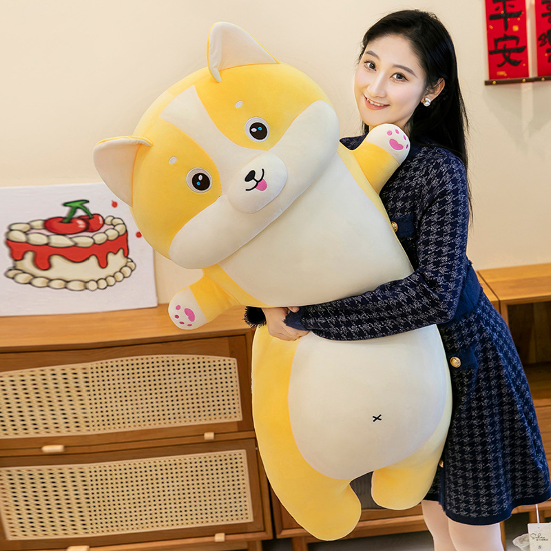 Cross-border cute long cartoon Corgi plush toy pillow, soft and adorable peach-bottomed girl bed companion doll gift Specification image