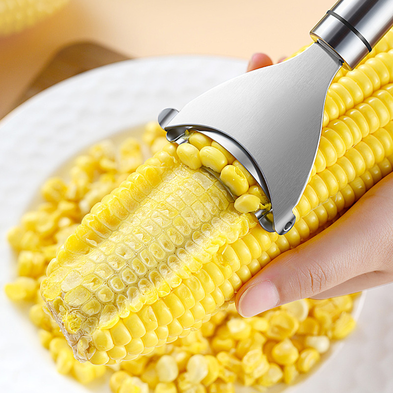 Kitchen corn husker, stainless steel corn grater, household corn husker, manual corn peeler, fruit knife Application Scenario