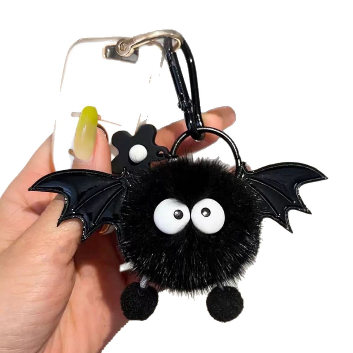 Cute and fun Halloween imitation mink fur little devil bag pendant, ins fur ball monster keychain pendant Item Picture