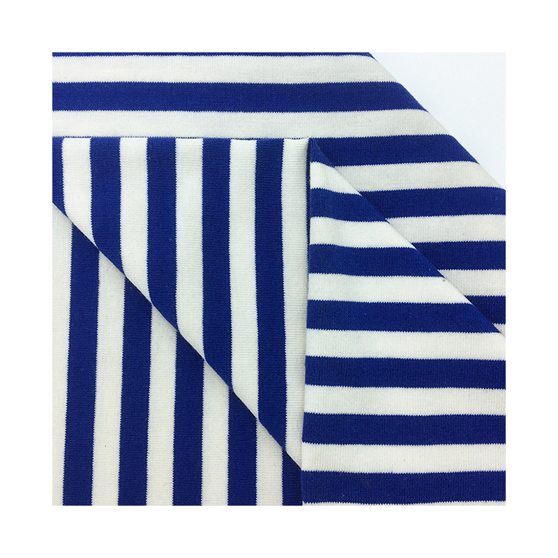 185g stretch knitted striped fabric, 32-count horizontal color striped yarn-dyed sweatshirt, 95 cotton T-shirt fabric Application Scenario