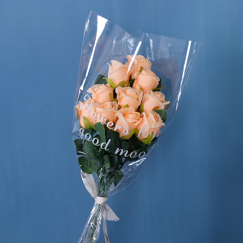 仿真单支玫瑰花客厅餐桌装饰仿真花假花绢花塑料摆件插花干花摆设产品图