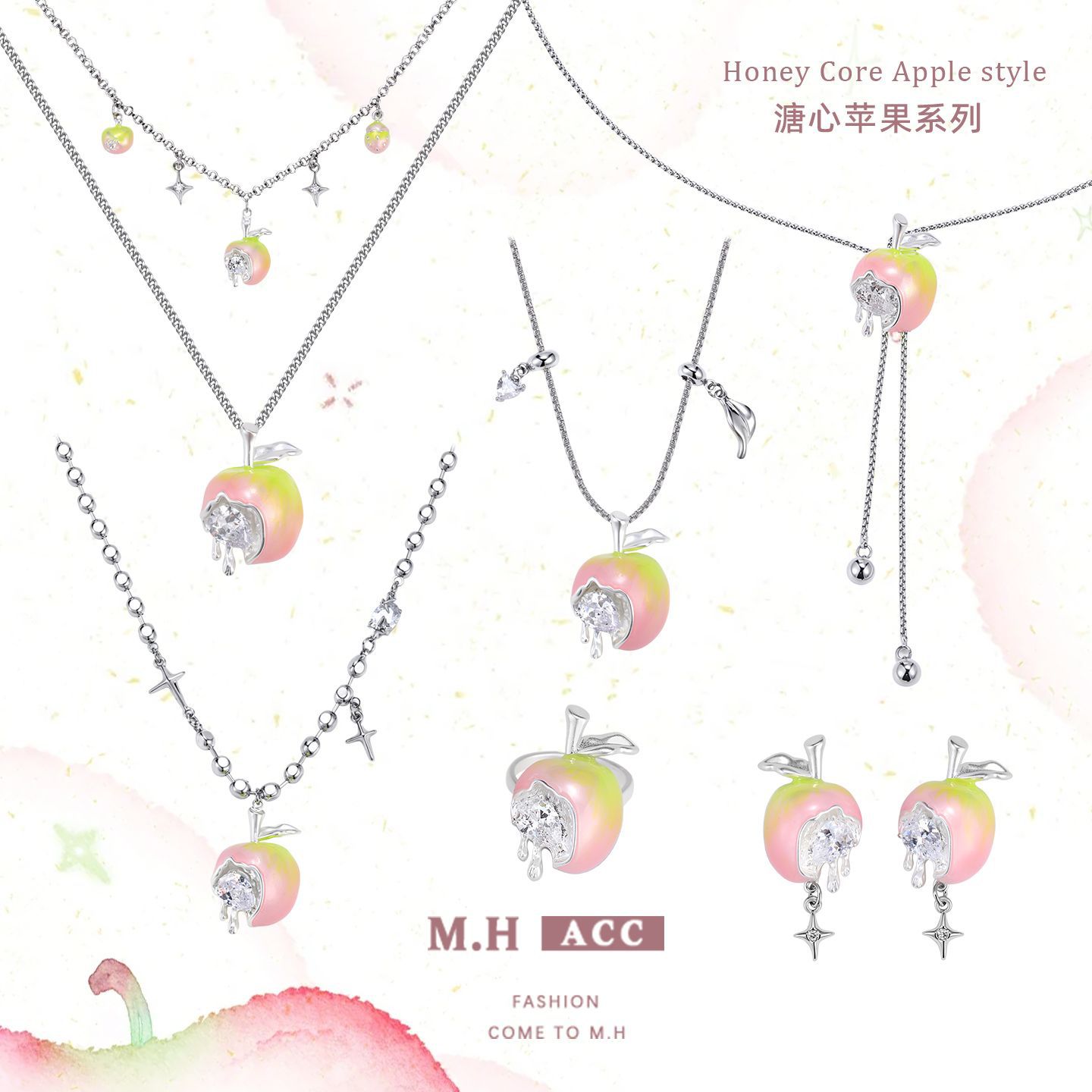 【 Customized 】 The soft-boiled apple series earrings feature a sweet and cool design for women, exuding an exquisite and high-end vibe, and are fashionable and stylish