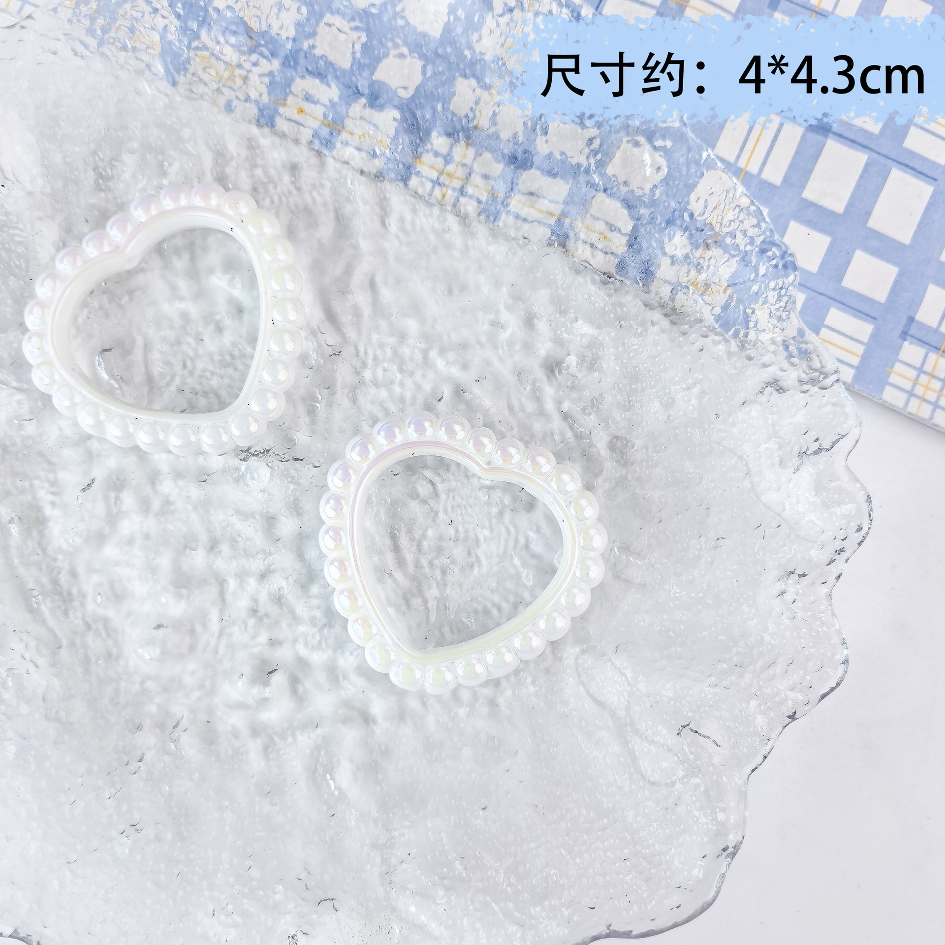 Wholesale Of Acrylic Uv-Coated Heart-Shaped Running Rings, Garland, Diy Mobile Phone Chains, Beads, Gummy Pens, Beads, And Loose Beads Accessories details Picture