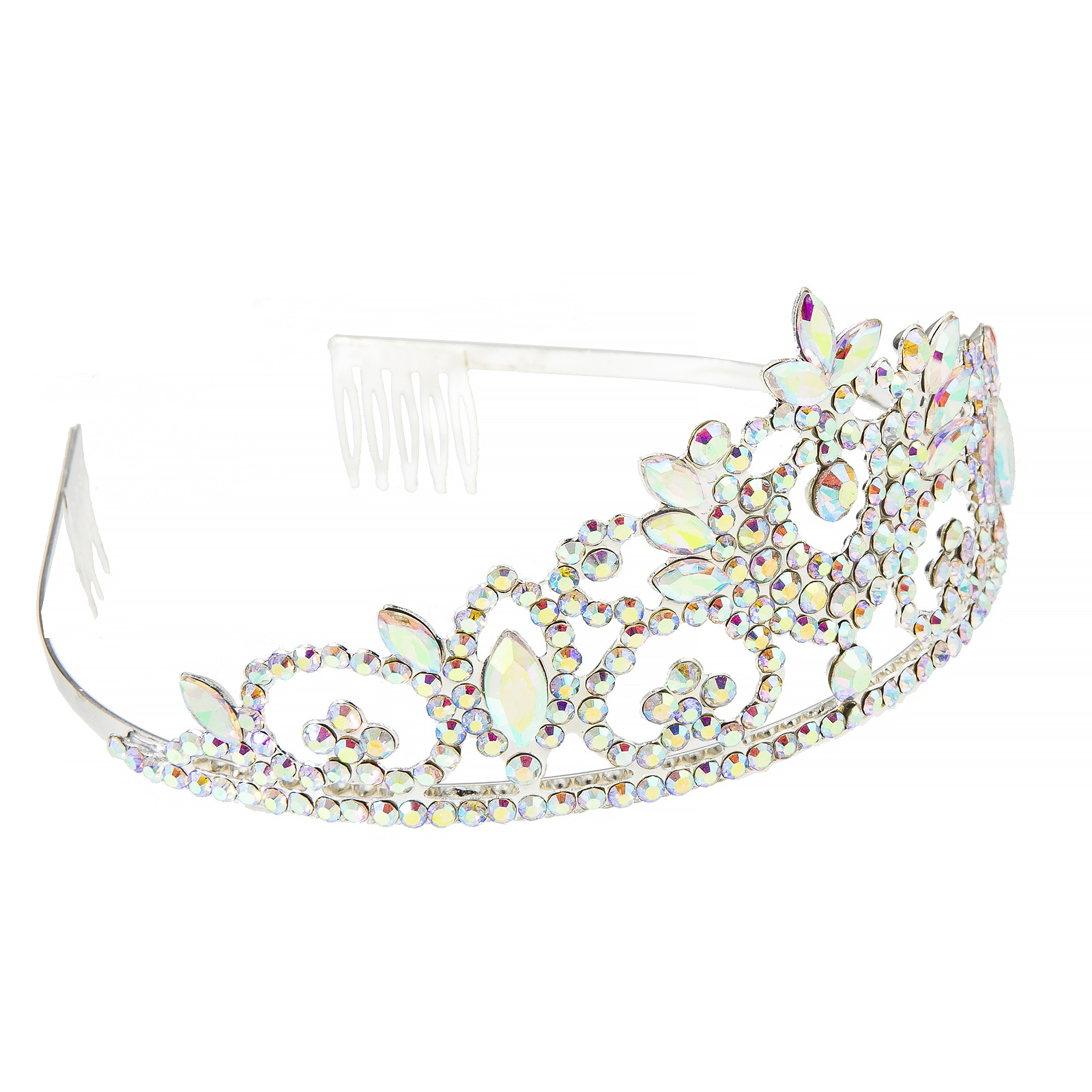 Cross-border European and American new luxurious and elegant crown, wearing a rhineston crown for women's wedding banquets and parties, versatile and fashionable diamond-encrusted crown hair accessory Specification drawing