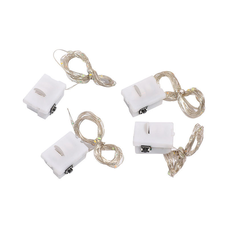 LED copper wire Christmas light strings, flower bouquets, cake atmosphere, small colorful lights, Halloween Day, girlish heart, battery box button lights Item Picture