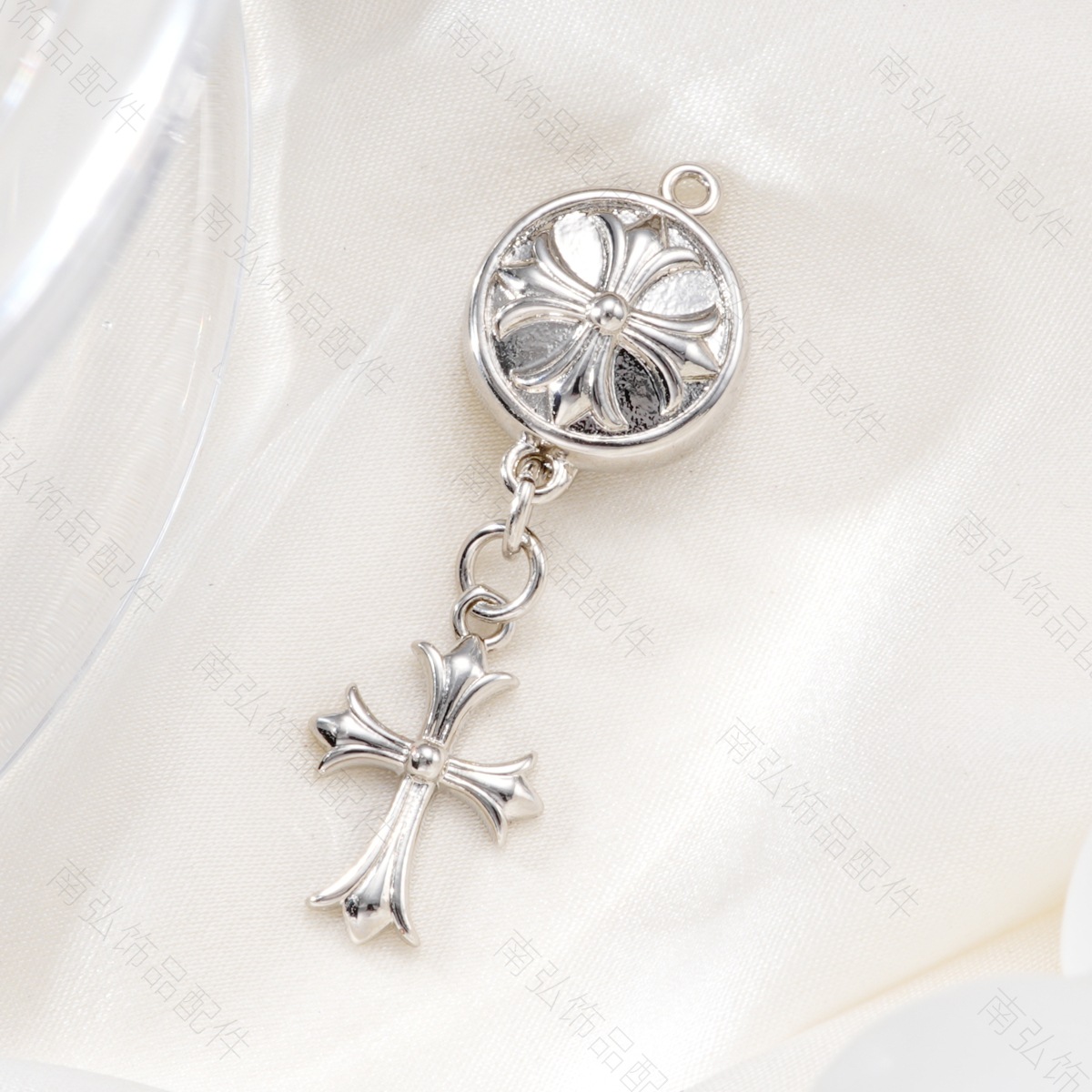 Copper-plated 18k high-color-retention cross-shaped inlay buckle, pin buckle, bracelet, pearl necklace, buckle head, DIY jewelry accessories Specification image