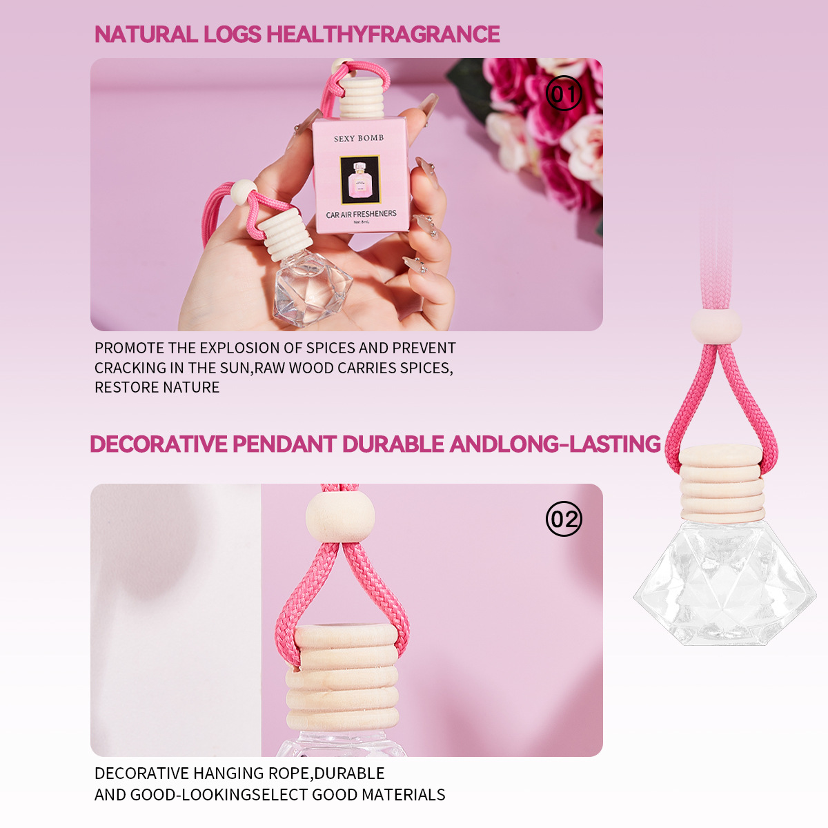 Cross-border exclusive FORMBO car perfume pendant, long-lasting light fragrance, car aromatherapy, hanging aromatherapy wholesale Application Scenario