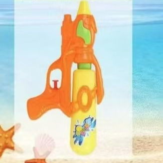 وفي الصيف، يستحم الأطفال على شواطئهم ويلعبون لعبة أطفال محمولة على الظهر Specification image