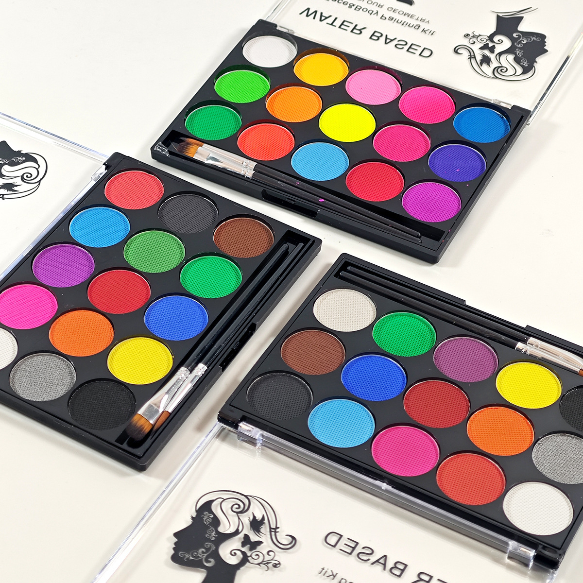 Cross-border 15-color water-soluble face color, body painting paint, model face color, Halloween face makeup, water-based face color Specification image
