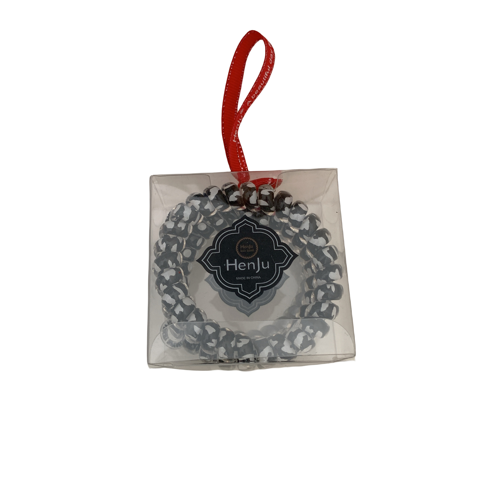 3根装不伤发头绳简约电话线发圈头饰高弹力耐用皮筋扎头马尾发绳白底实物图