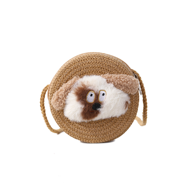 2025 New trendy and cute children's woven bags, seaside and beach vacation bags, summer girls' crossbody straw woven bags Item Picture