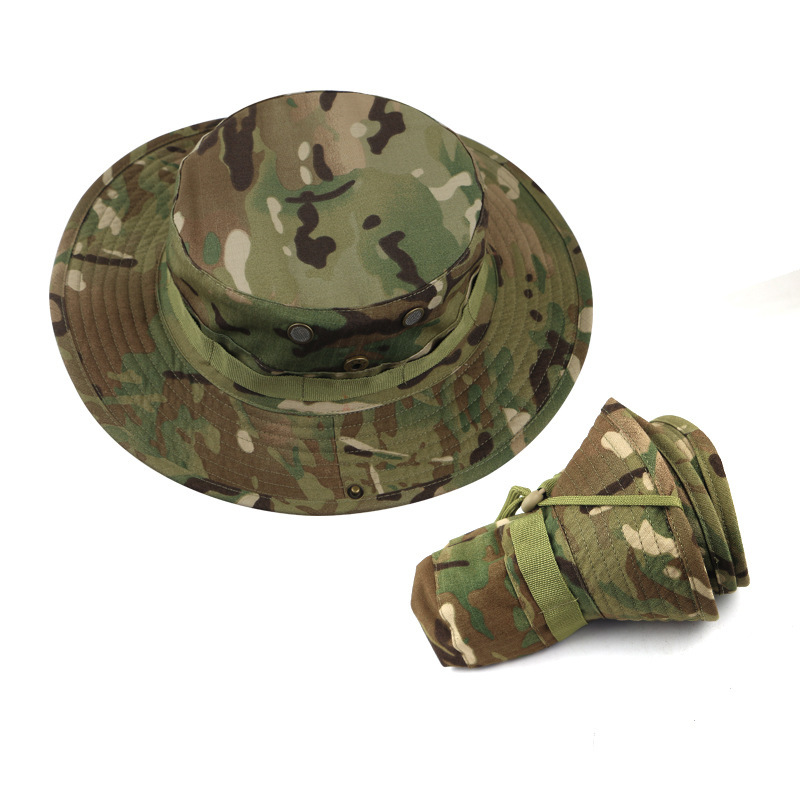 Jungle camouflage sunshade and sun protection Penney hat, sniper flat-topped fisherman hat, outdoor sports tactical military enthusiast hat, cross-border goods