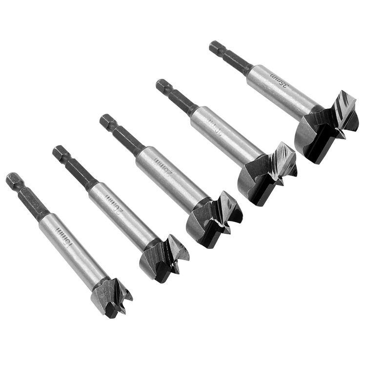 Hexagonal handle woodworking flat wing drill, hand electric drill, reaming drill bit, plastic board, wood board, wood hinge drilling 15-35mm details Picture