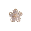 Wholesale of French light luxury, fashionable and high-end brooches slightly studded with zirconium petal buttons, which are unique, exquisite, versatile and super dazzling Item Picture