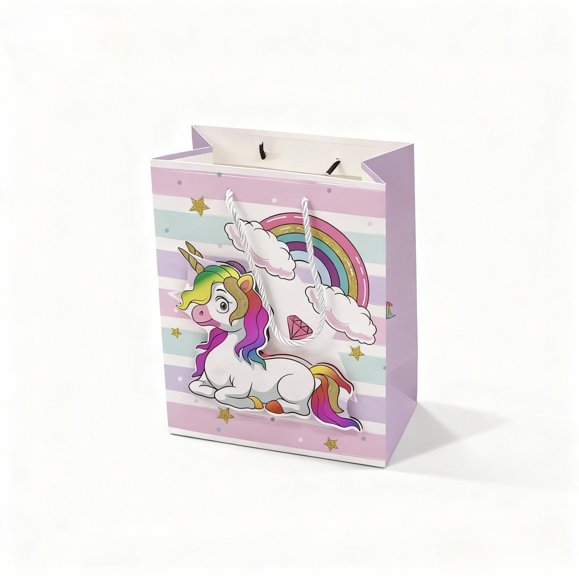 Source Factory Unicorn Cartoon gift Bag set, three-dimensional craftsmanship, children's and girls' heart birthday gift paper bag packaging Application Scenario