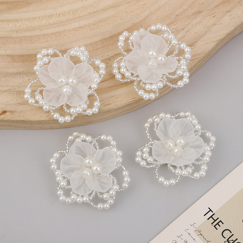 手工串珠珍珠花辅料配饰发饰耳饰配件鞋花胸花diy花朵装饰材料