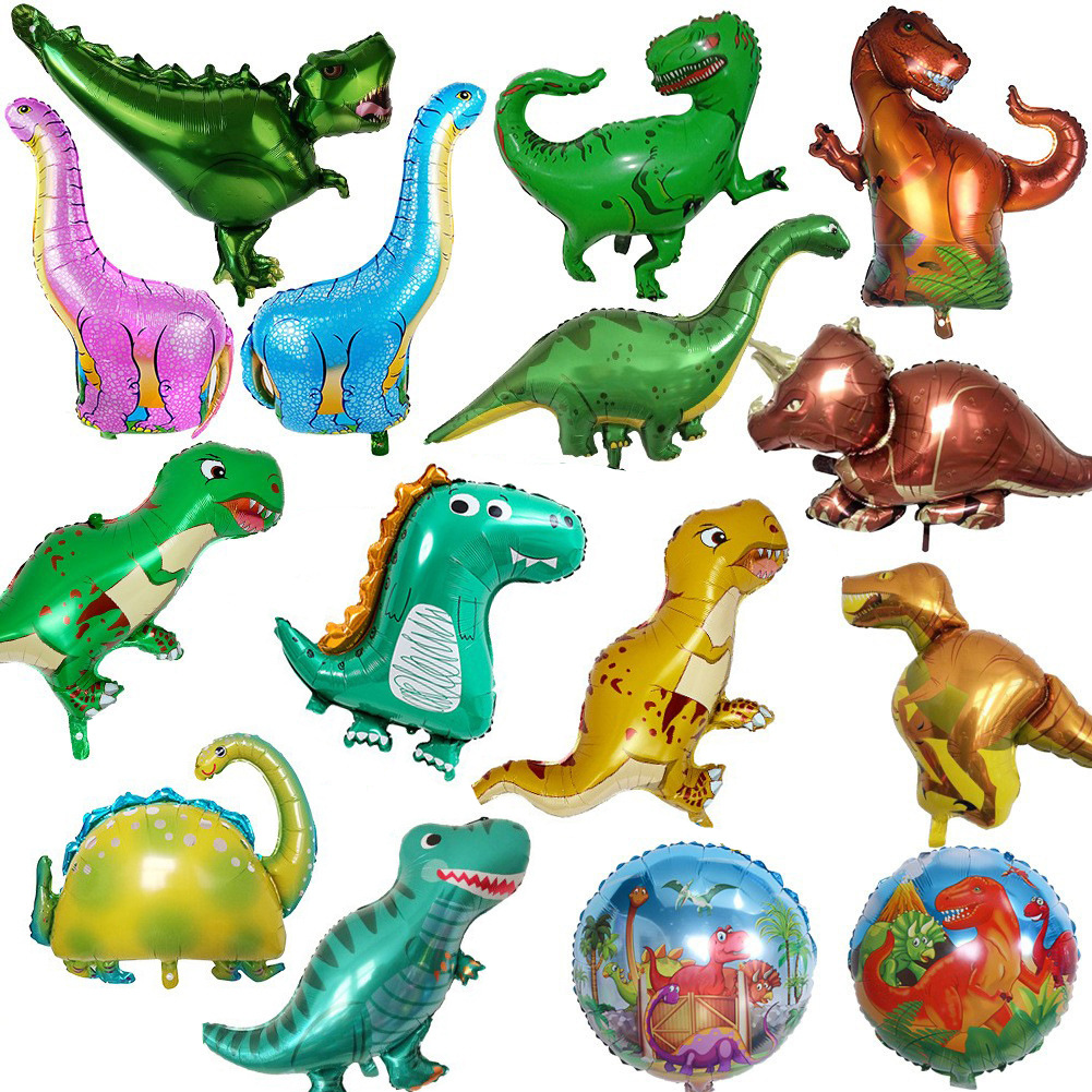 卡通气球恐龙铝膜气球装饰生日派对地摊升空铝箔气球卡通气球
