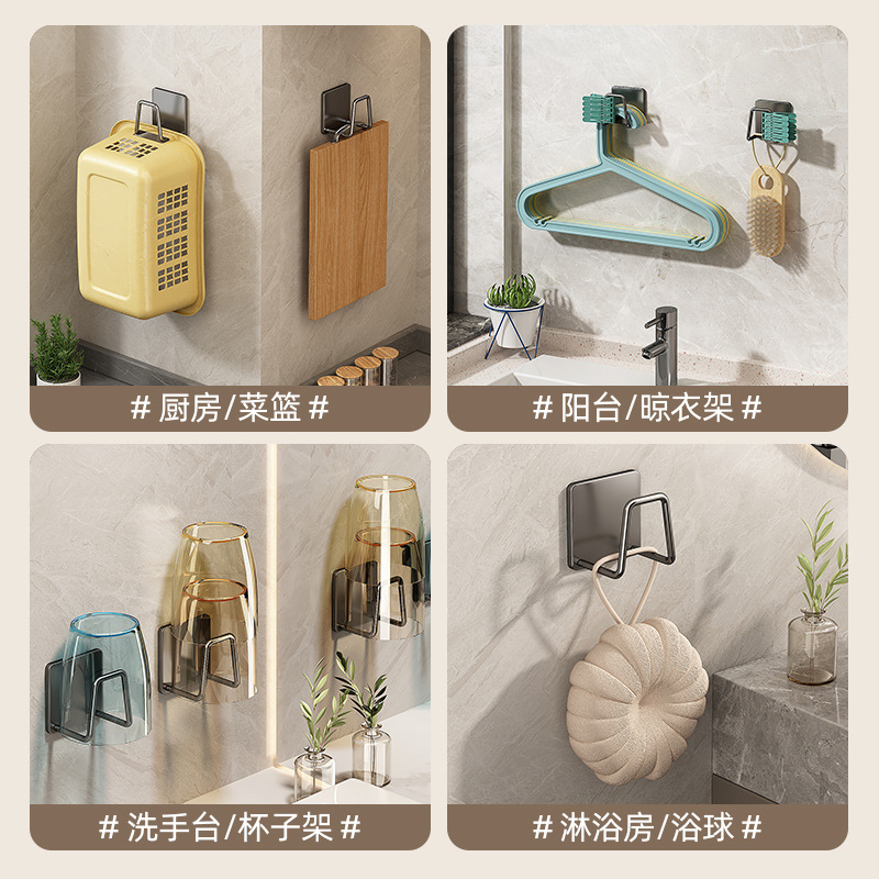 Stainless steel pot lid rack, kitchen multi-functional storage rack, non-drilling wall-mounted cutting board rack, wall storage details Picture