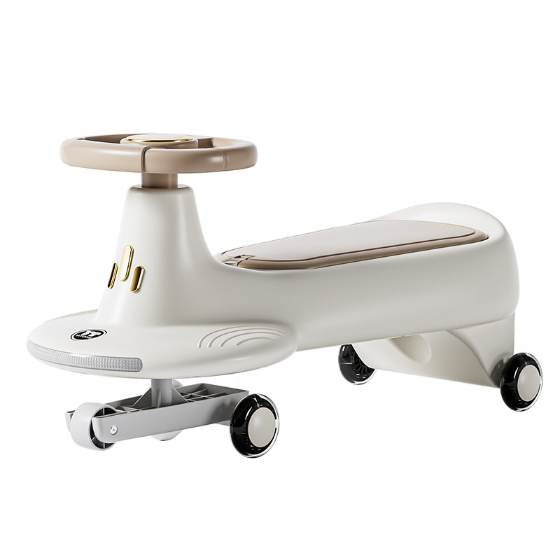 儿童玩具扭扭车溜溜车静音轮防侧翻男女孩1-3岁摇摆车大人可坐白底实物图