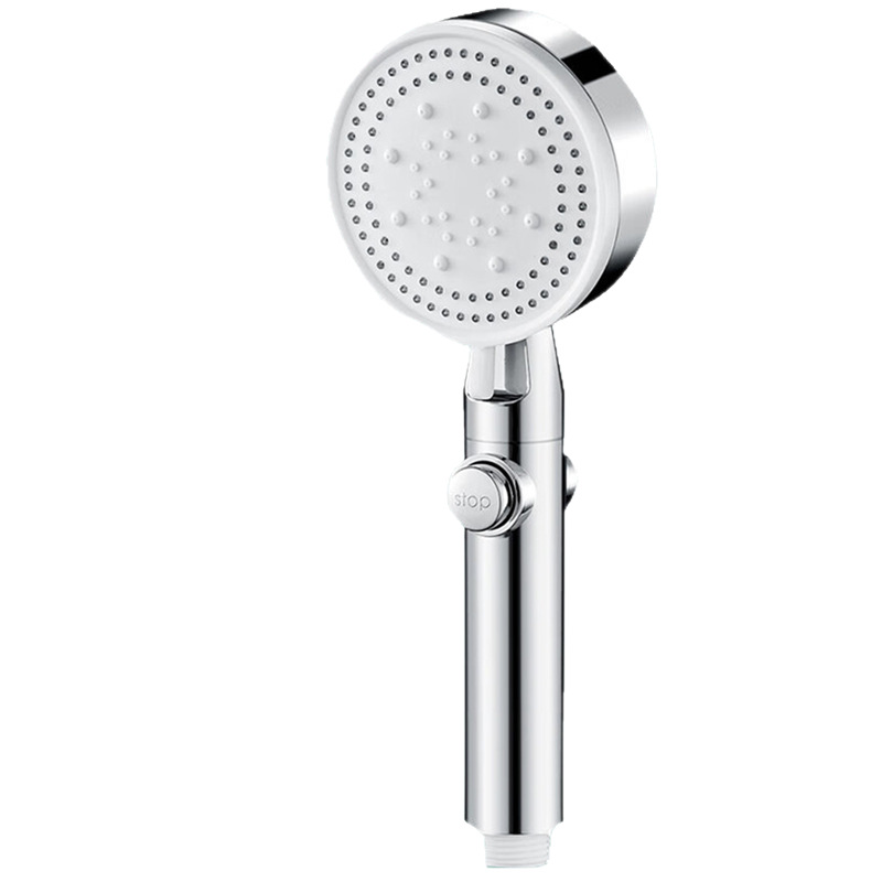 Silver five-speed pressurized shower head, bathroom water heater, pressurized bath, rain shower, shower head, bathroom heater Item Picture