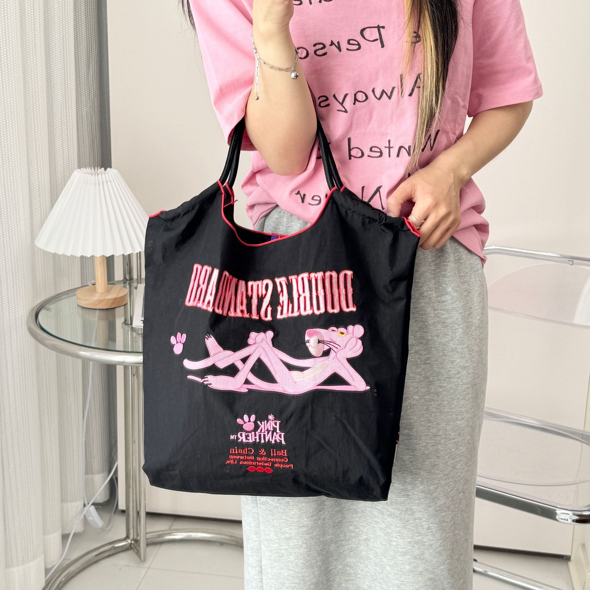 高级感秋冬季托特包女生刺绣手拎包大容量小众斜挎便携手提单肩包产品图