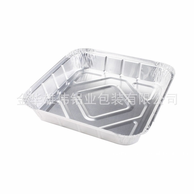 Square tin foil box for barbecue, rice baking, oven, disposable takeout box for baking, air fryer, household aluminum foil lunch box Specification image