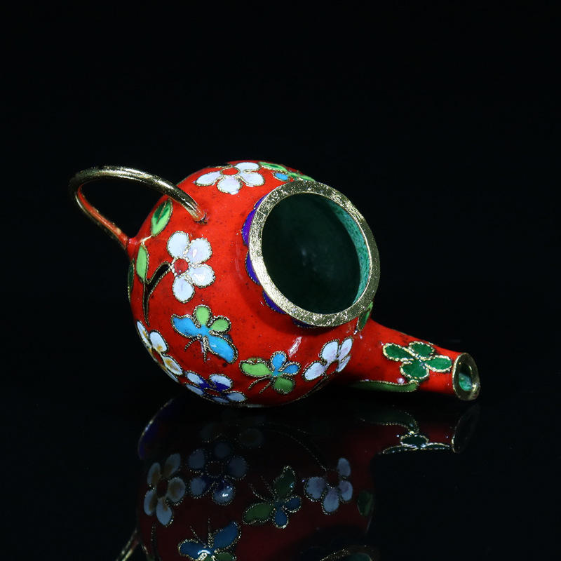 Beijing Jingtai LAN craft Cultural gift and decorative items: copper body cloisonne enamel filigree silver blue jars and POTS Specification image