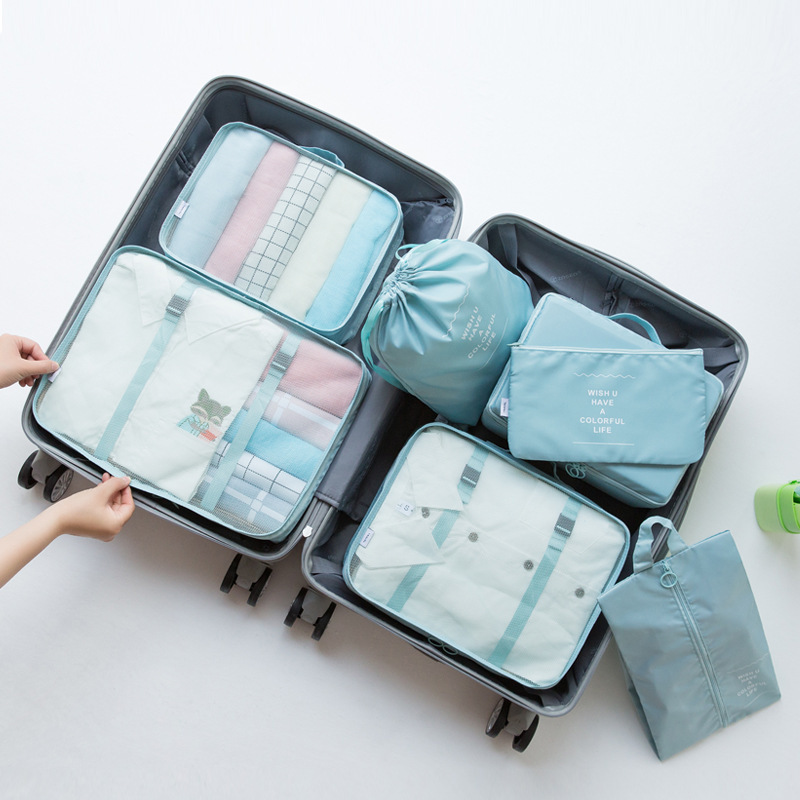 Multi-functional travel six-piece set storage bag, luggage and clothing classification and organization bag, storage bag set of seven pieces