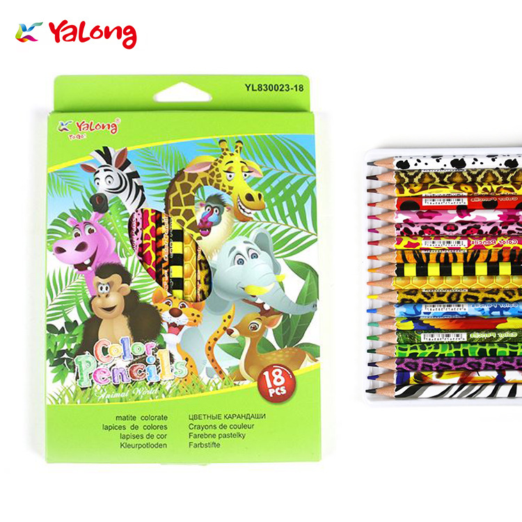 Special supply of 12-color, 18-color and 24-color hexagonal rod coated colored pencils for cross-border trade
