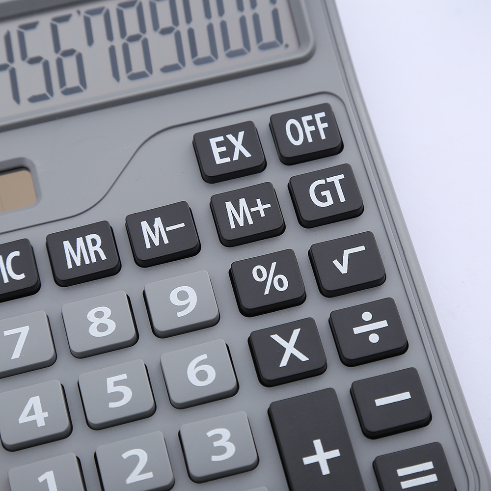 KC-826 Calculator, a large-sized computer for financial accounting with keys, is a student financial office desktop calculator Specification drawing
