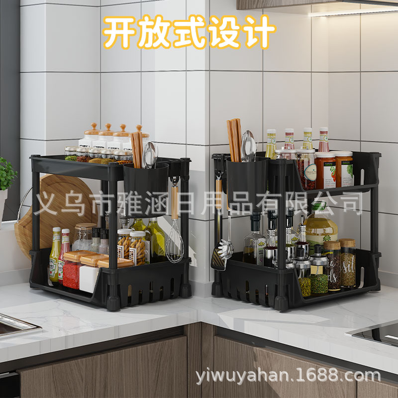 多功能厨房收纳置物架办公桌分层置物架书架可以移动零食架储物架详情图2