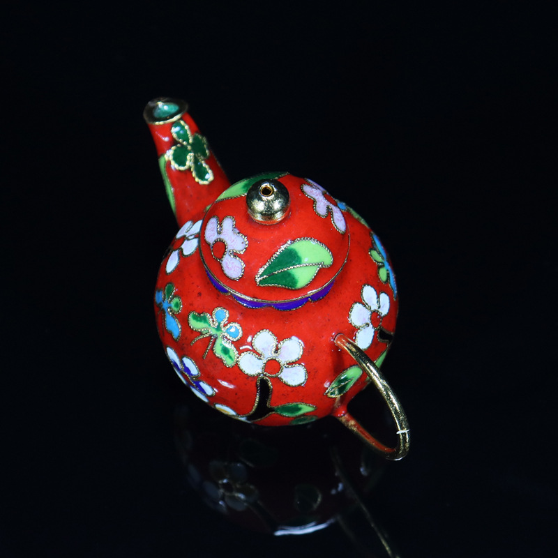 Beijing Jingtai LAN craft Cultural gift and decorative items: copper body cloisonne enamel filigree silver blue jars and POTS details Picture
