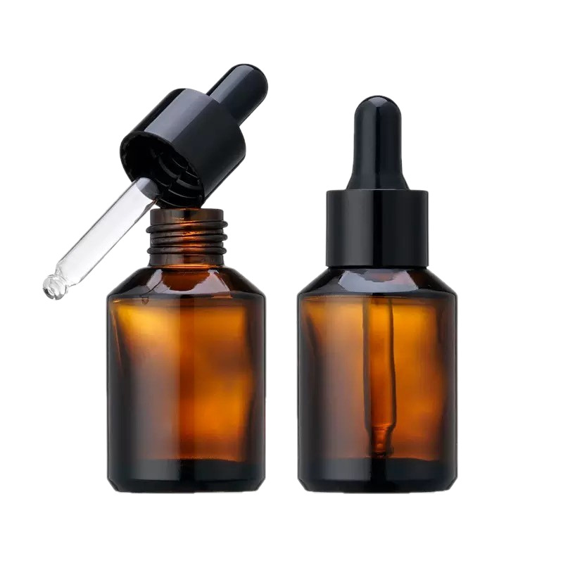 Wholesale 15ml slanted shoulder glass dropper bottle, 30ml tea-colored light-proof essence bottle, spray small capacity original liquid portioning bottle Item Picture