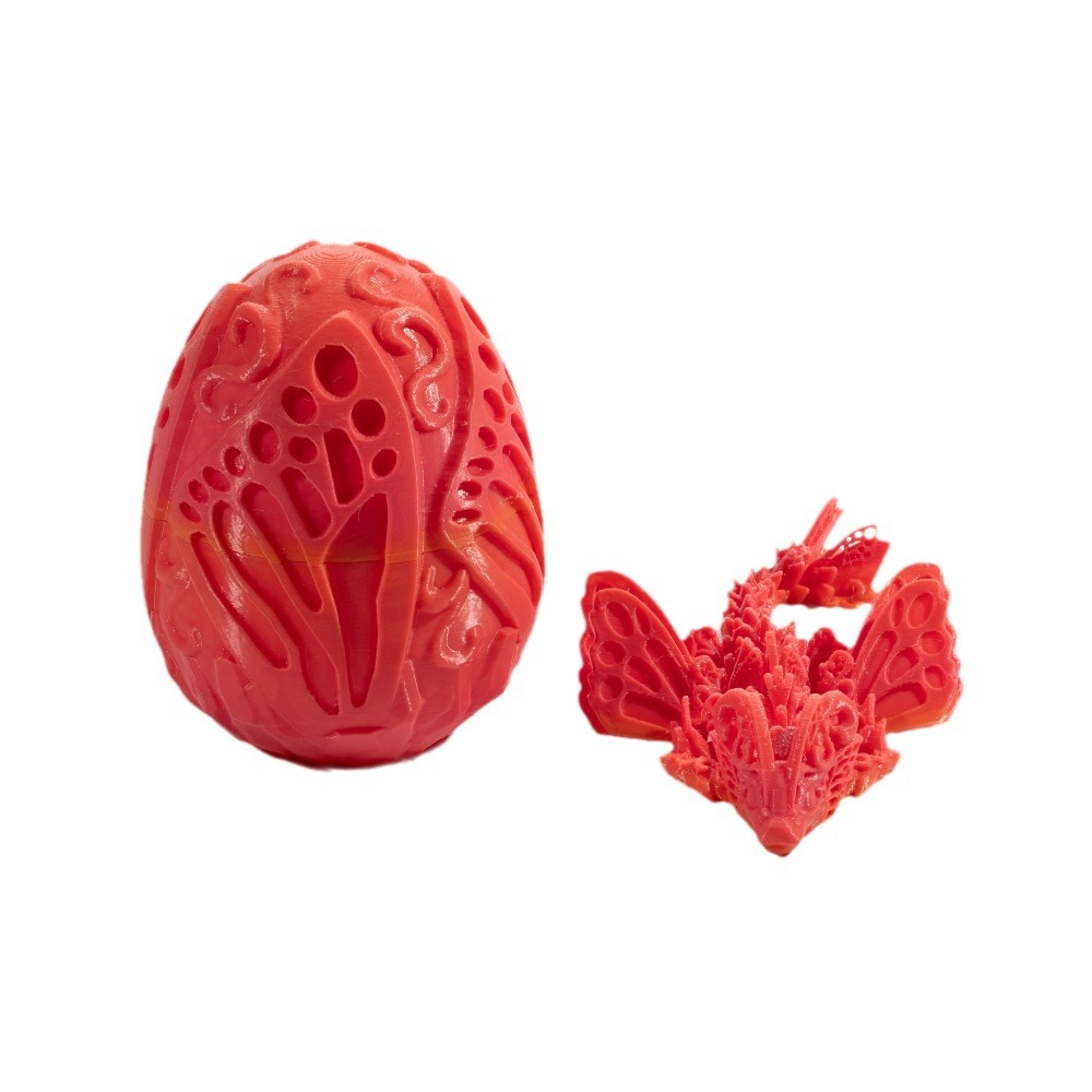 3D打印蝴蝶龙蛋神龙礼盒套装宝石龙摆件手办礼物彩色装饰创意潮玩白底实物图