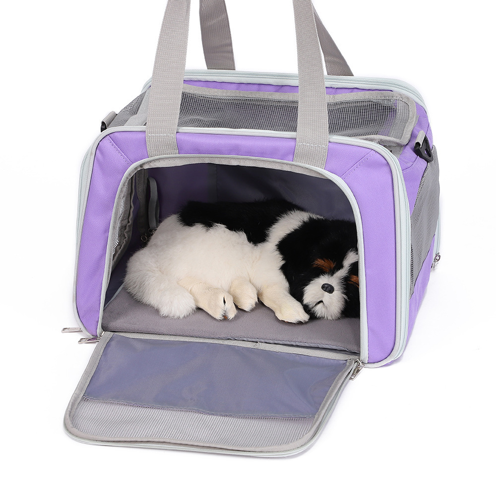 Lightweight Oxford cloth pet handbag, portable single-shoulder hand-carry cat and dog pet bag, breathable cat pet backpack details Picture