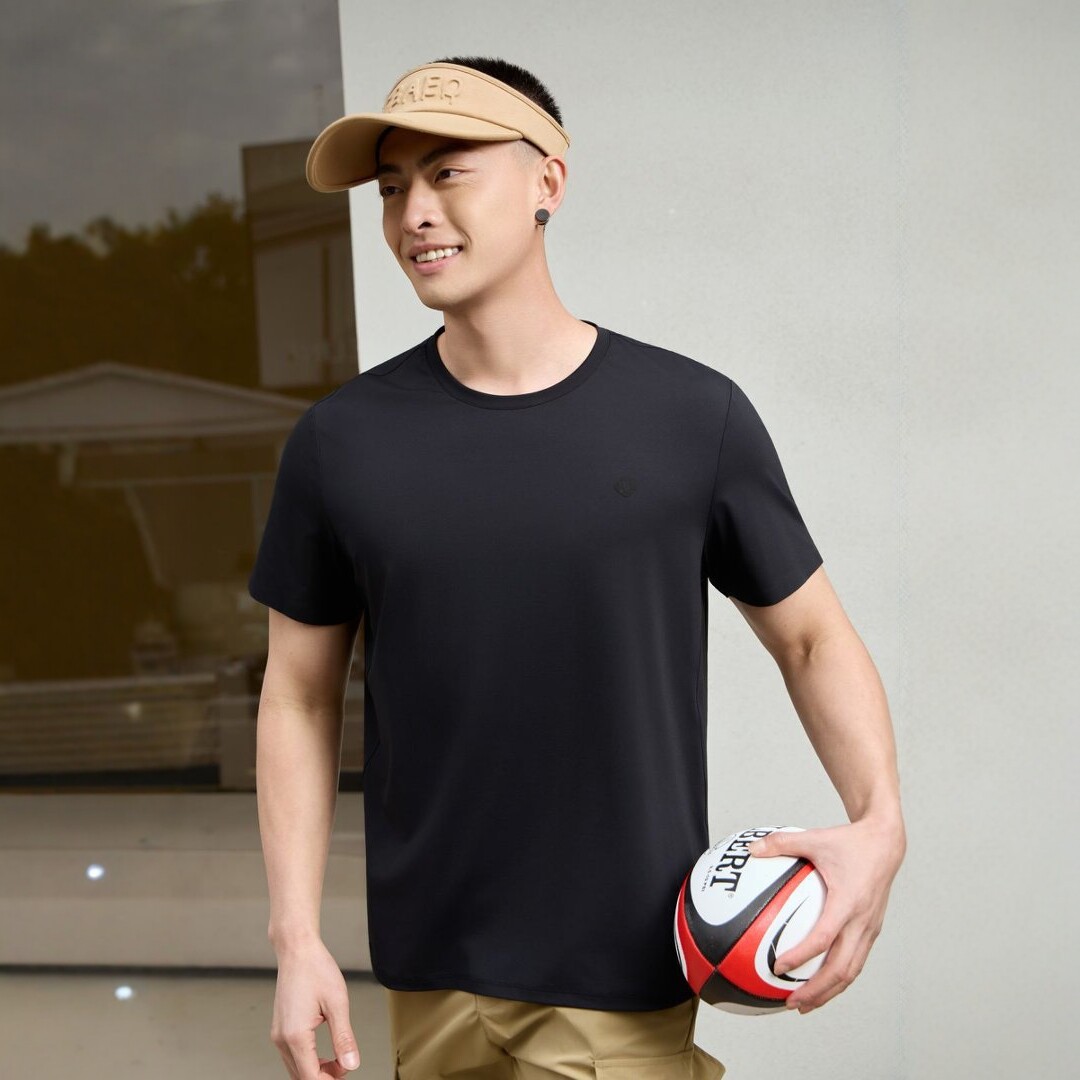 锦氨纶高端男士短袖夏季新款拉链短袖跑步户外短袖冰丝短袖8033
