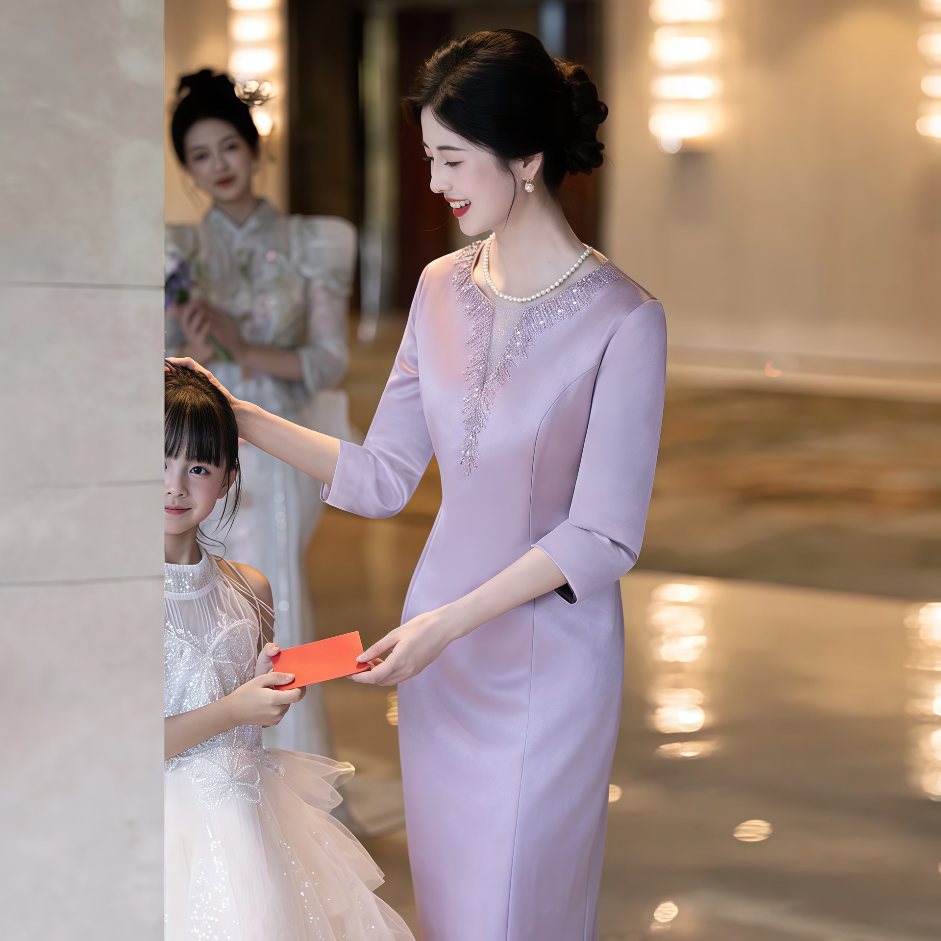 妈妈婚宴礼服新中式结婚礼服显瘦旗袍裙女喜婆婆喜妈妈高档礼服产品图