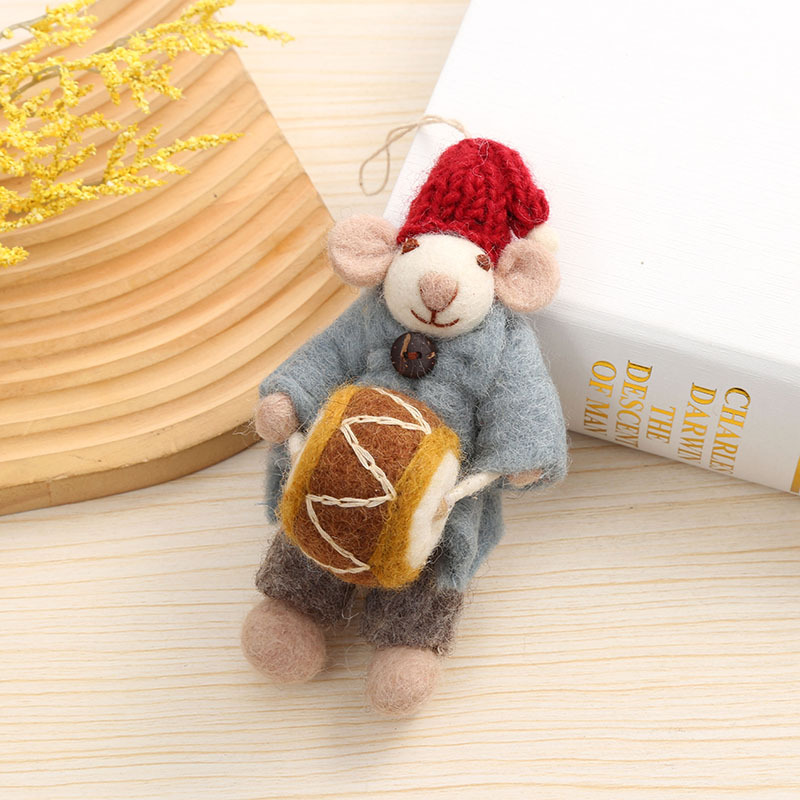 "Happy Mouse Series wool felt decoration creative and healing bag pendant cute pendant manufacturer wholesale. Specification image